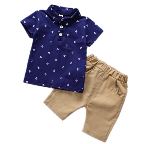Khaki shorts and shirt set
